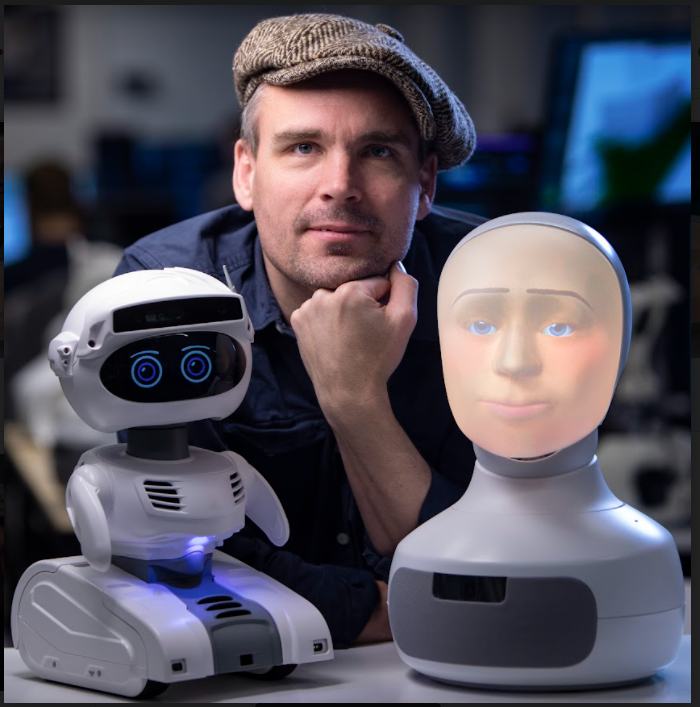 Charlie Caper with robot